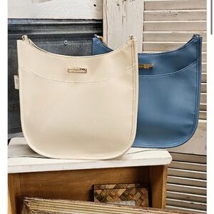 Simply Southern Cream and Blue Shoulder Bags with Timeless Design